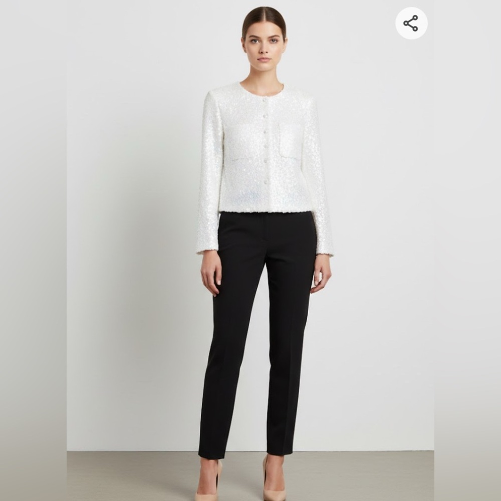 H&M white sequin blouse size large - Picture 2 of 8